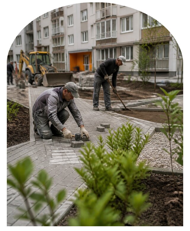 Благоустройство двора многоквартирного дома в Белой Калитве